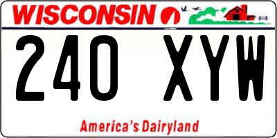 WI license plate 240XYW