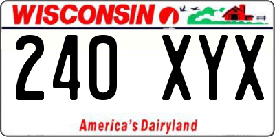 WI license plate 240XYX
