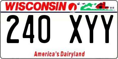 WI license plate 240XYY