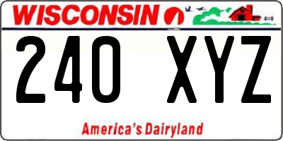 WI license plate 240XYZ