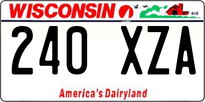 WI license plate 240XZA