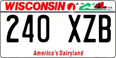 WI license plate 240XZB