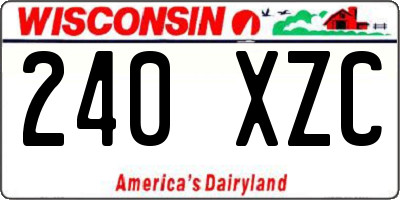 WI license plate 240XZC