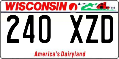 WI license plate 240XZD
