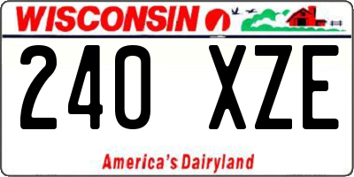 WI license plate 240XZE