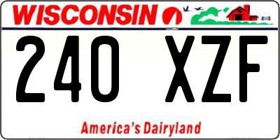 WI license plate 240XZF