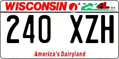 WI license plate 240XZH