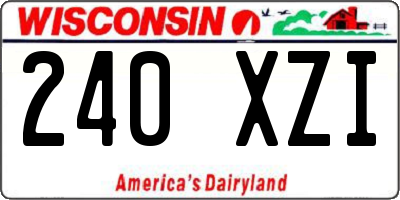 WI license plate 240XZI