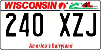 WI license plate 240XZJ