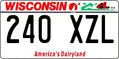 WI license plate 240XZL