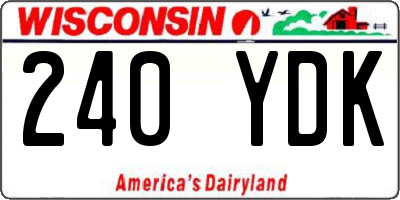 WI license plate 240YDK