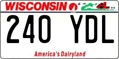 WI license plate 240YDL