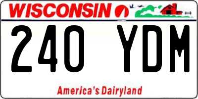 WI license plate 240YDM