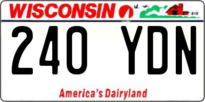 WI license plate 240YDN