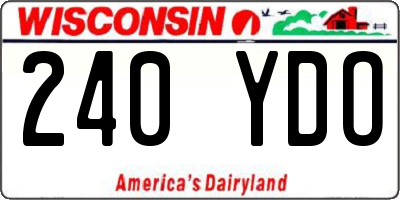 WI license plate 240YDO