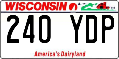 WI license plate 240YDP