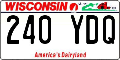 WI license plate 240YDQ