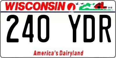 WI license plate 240YDR
