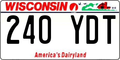 WI license plate 240YDT