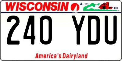 WI license plate 240YDU
