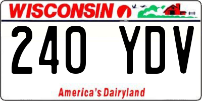 WI license plate 240YDV