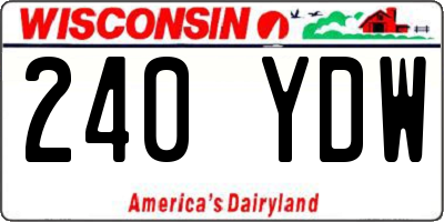 WI license plate 240YDW