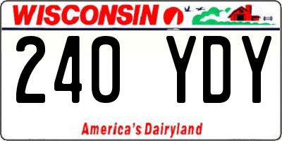 WI license plate 240YDY