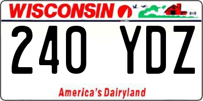 WI license plate 240YDZ