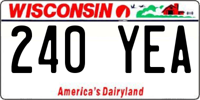WI license plate 240YEA