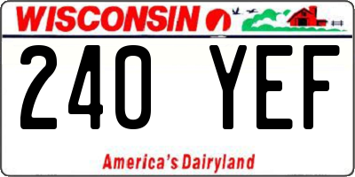 WI license plate 240YEF