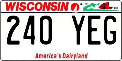 WI license plate 240YEG