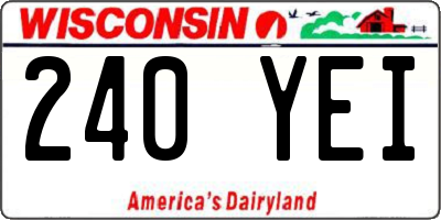 WI license plate 240YEI
