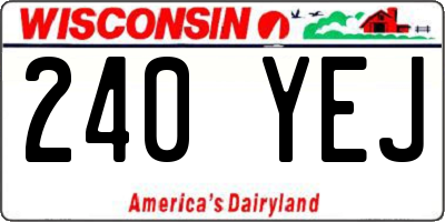 WI license plate 240YEJ