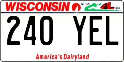 WI license plate 240YEL