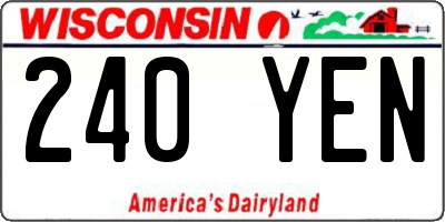 WI license plate 240YEN
