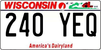 WI license plate 240YEQ