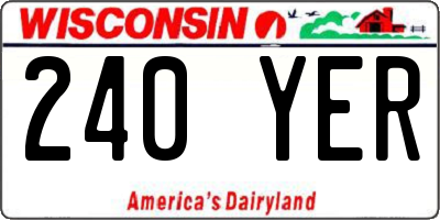 WI license plate 240YER