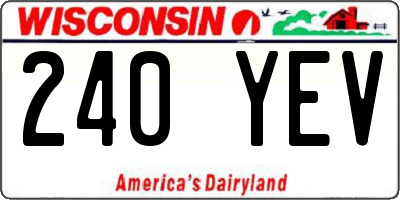WI license plate 240YEV