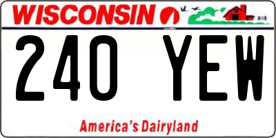 WI license plate 240YEW