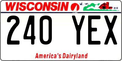 WI license plate 240YEX