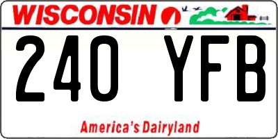 WI license plate 240YFB