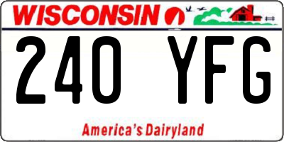 WI license plate 240YFG