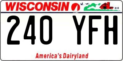 WI license plate 240YFH