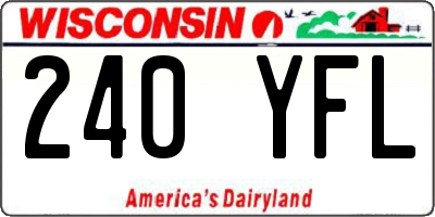 WI license plate 240YFL