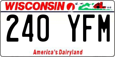 WI license plate 240YFM