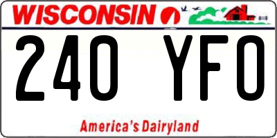 WI license plate 240YFO