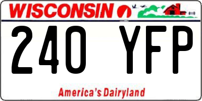 WI license plate 240YFP