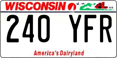 WI license plate 240YFR