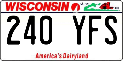 WI license plate 240YFS