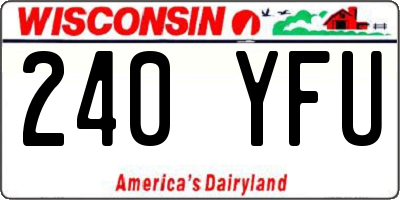 WI license plate 240YFU